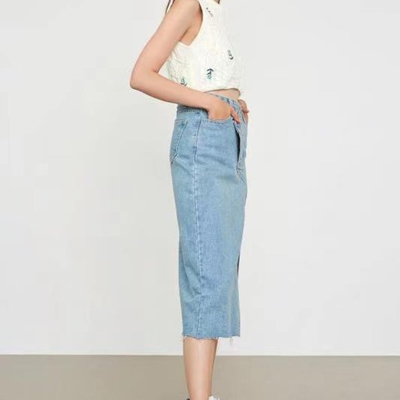 J.ING Samaria Light Sky Blue Asymmetrical Skirt - Picture 3 of 6